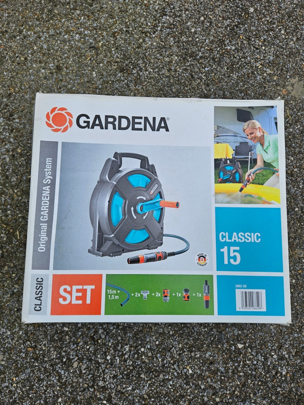 Tuinslang op haspel L =15 m+ toebehoren Nieuwe in Houthalen, Tuin en Terras, Tuinslangen, Tuinslang, Ophalen