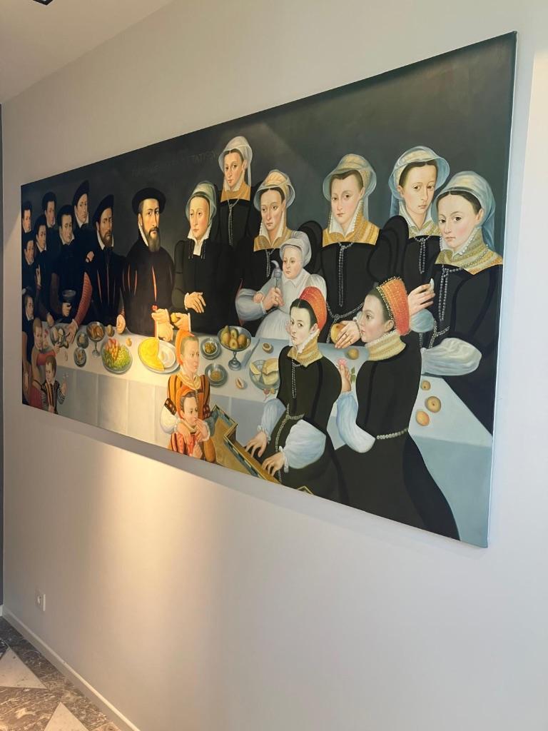 Schilderij – Familie De Moucheron (1563) – 248 cm breed, Antiek en Kunst, Kunst | Schilderijen | Klassiek, Ophalen