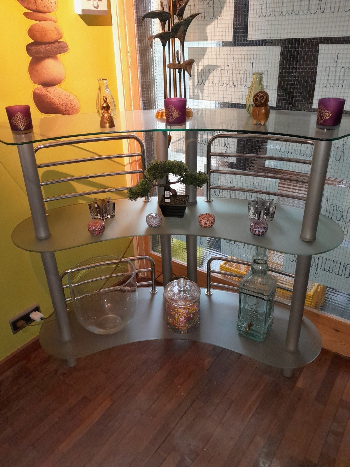 bar en verre et en métal, Maison & Meubles, Enlèvement, Verre