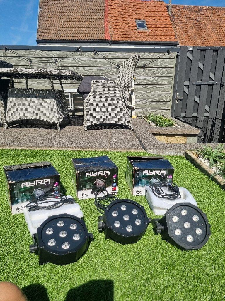 3x AYRA Compar 20 led spotten, Enlèvement ou Envoi, Comme neuf, Lumières, Commande sonore