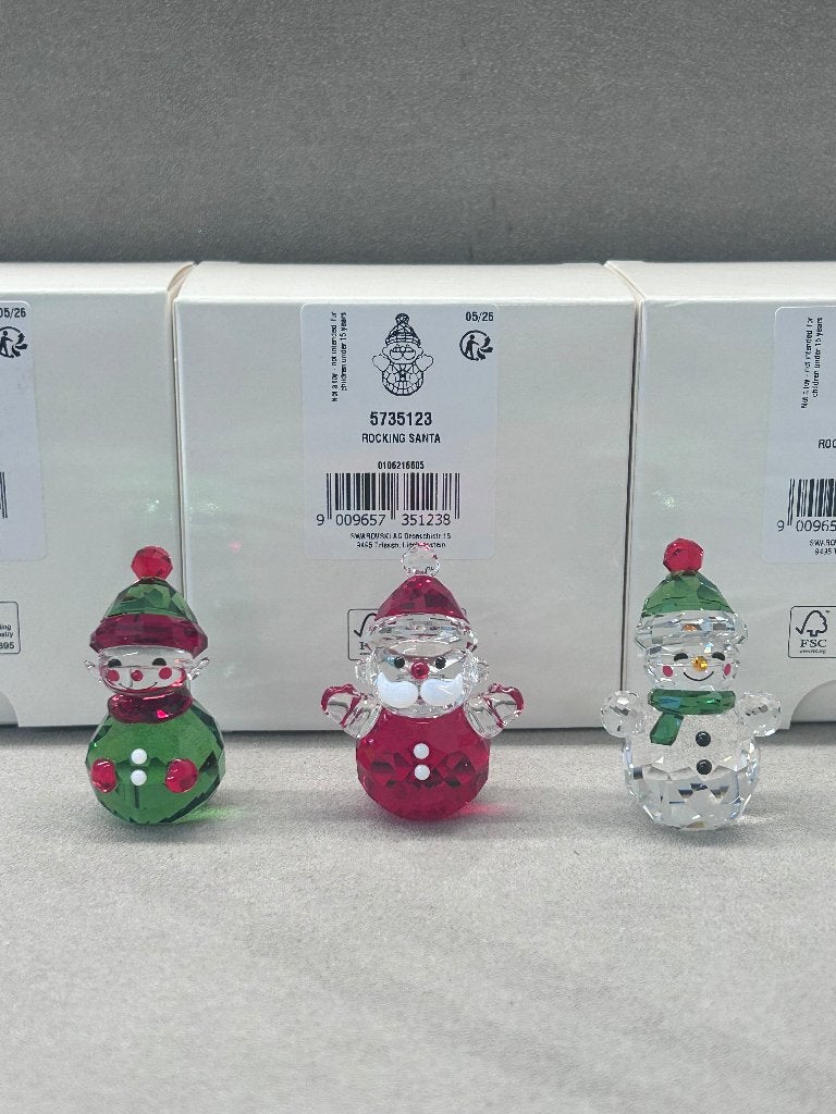 Swarovski Cheers Schommelende Elf, Kerstman & Sneeuwpop, Ophalen of Verzenden, Nieuw, Figuurtje
