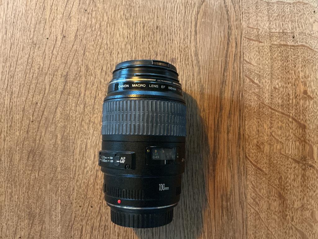 Canon Macro lens EF 100mm 1:28 USM, Ophalen, Zo goed als nieuw, Macrolens