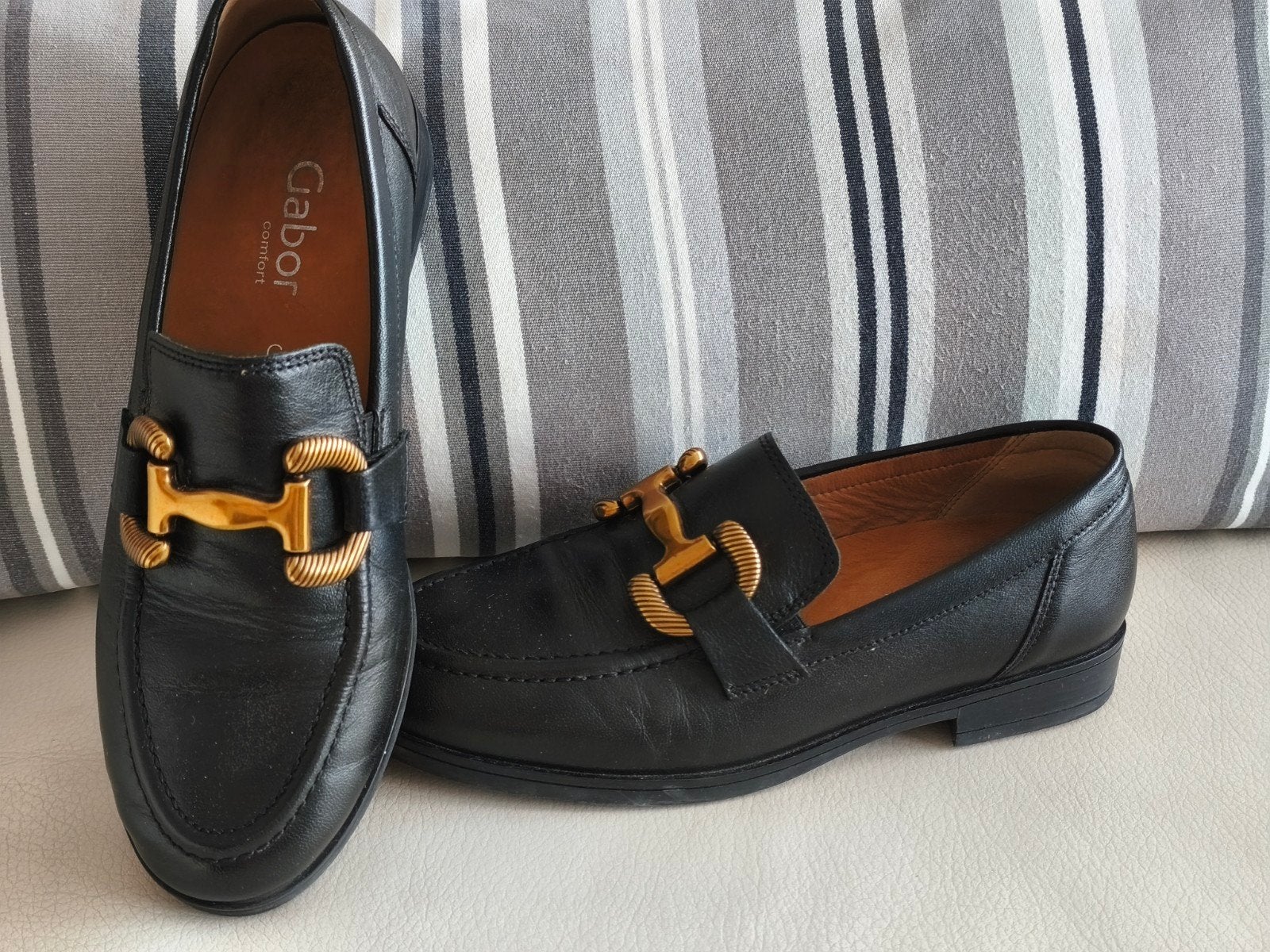Gabor zeer vrouwelijke zwarte leren instappers 37, Kleding | Dames, Schoenen met lage hakken, Zwart, Ophalen of Verzenden, GABOR