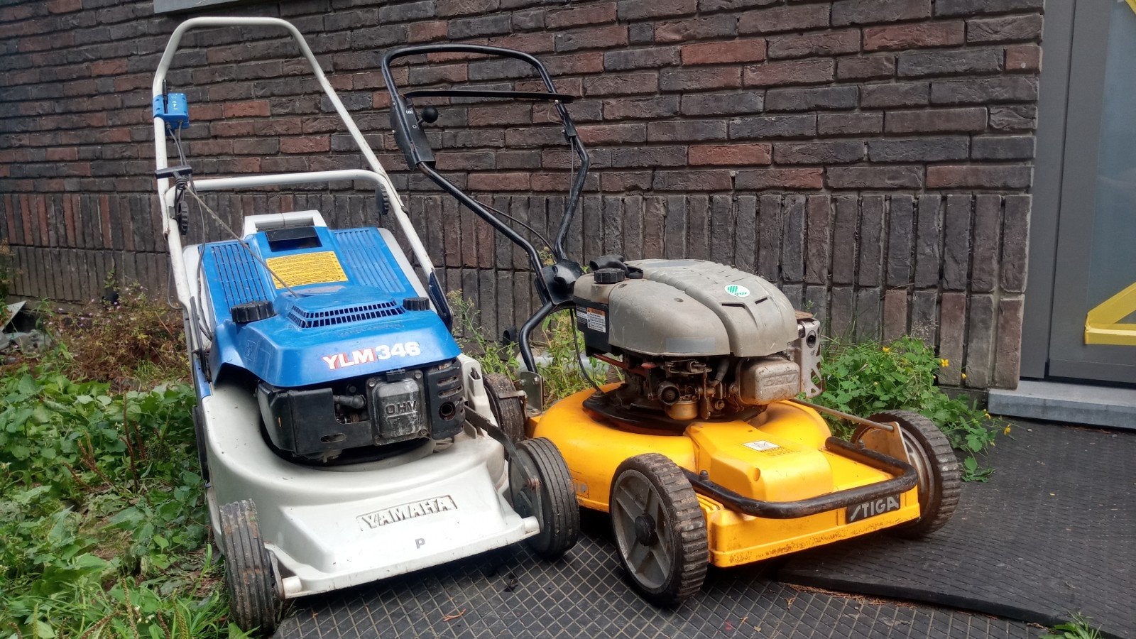 twee werkende grasmaaiers Stiga -S512,Yamaha-YLM-346, Jardin & Terrasse, Tondeuses à gazon, Tondeuse rotative, Yamaha, Utilisé