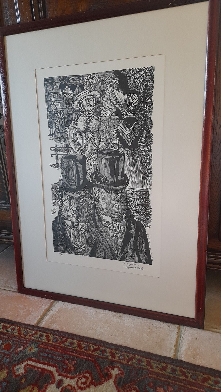 zwart wit  tekening, Antiek en Kunst, Kunst | Tekeningen en Fotografie, Ophalen of Verzenden, Tekening