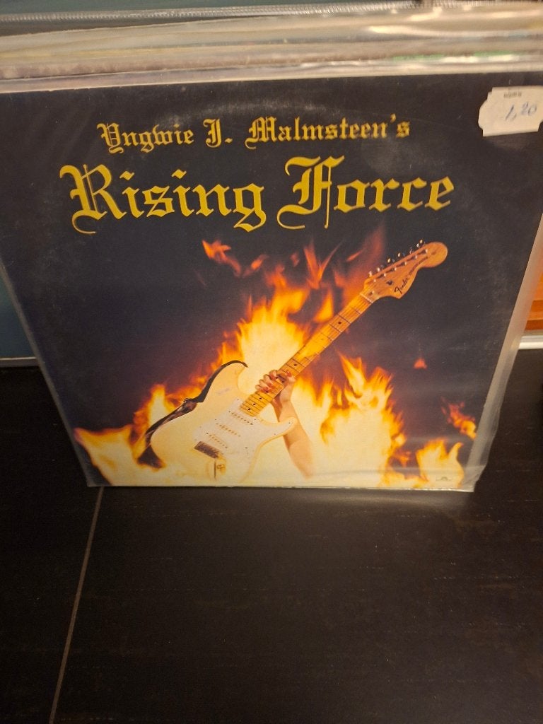 lp - yngwie malmsteen - rising force - bak 6, Enlèvement ou Envoi, Utilisé, Housse de protection extérieure, Hard rock