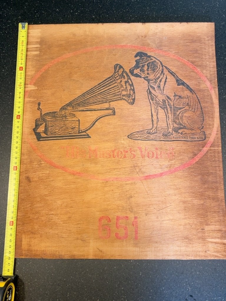 Vintage His Master's Voice houten paneel nr 651, Ophalen