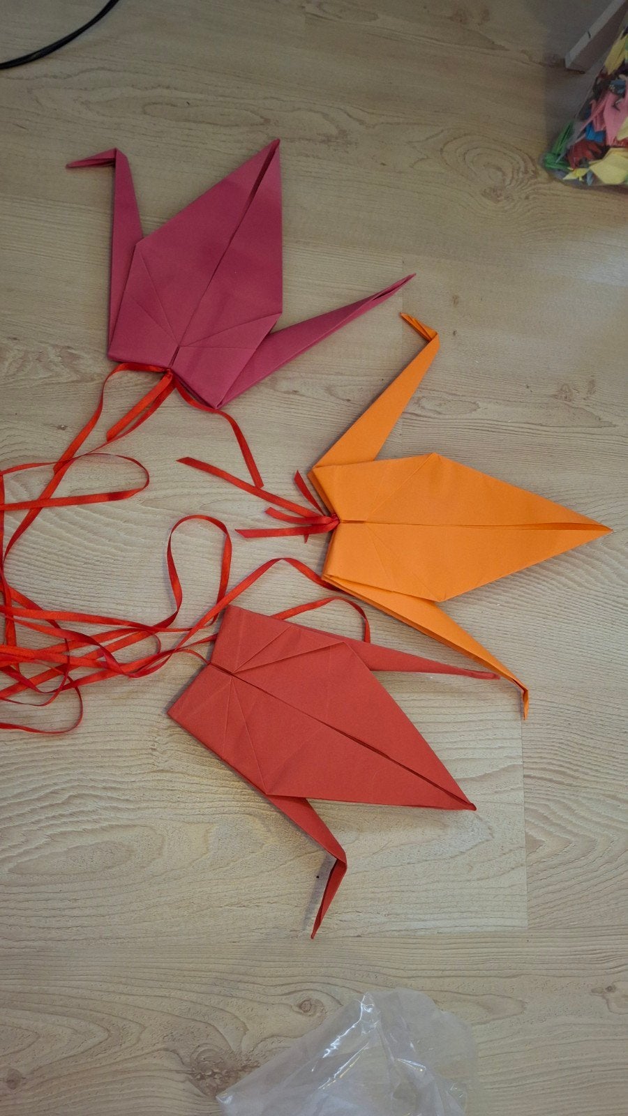 3 grues papier origami 25 cm, Enlèvement ou Envoi, Comme neuf