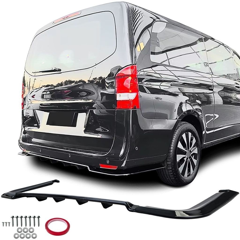 Achterbumper Diffuser Mercedes Vito W447 Zwart Glans, Auto diversen, Verzenden