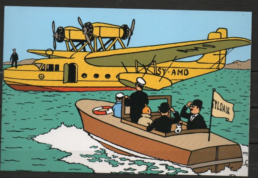 Carte postale : Hergé : Tintin/Kuifje - Avion (3), Collections, Enlèvement
