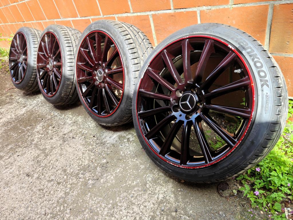 Jantes Mercedes 19 pouces/pneus 7 mm comme neufs, Pneus et Jantes, Enlèvement ou Envoi, Véhicule de tourisme, Pneus été