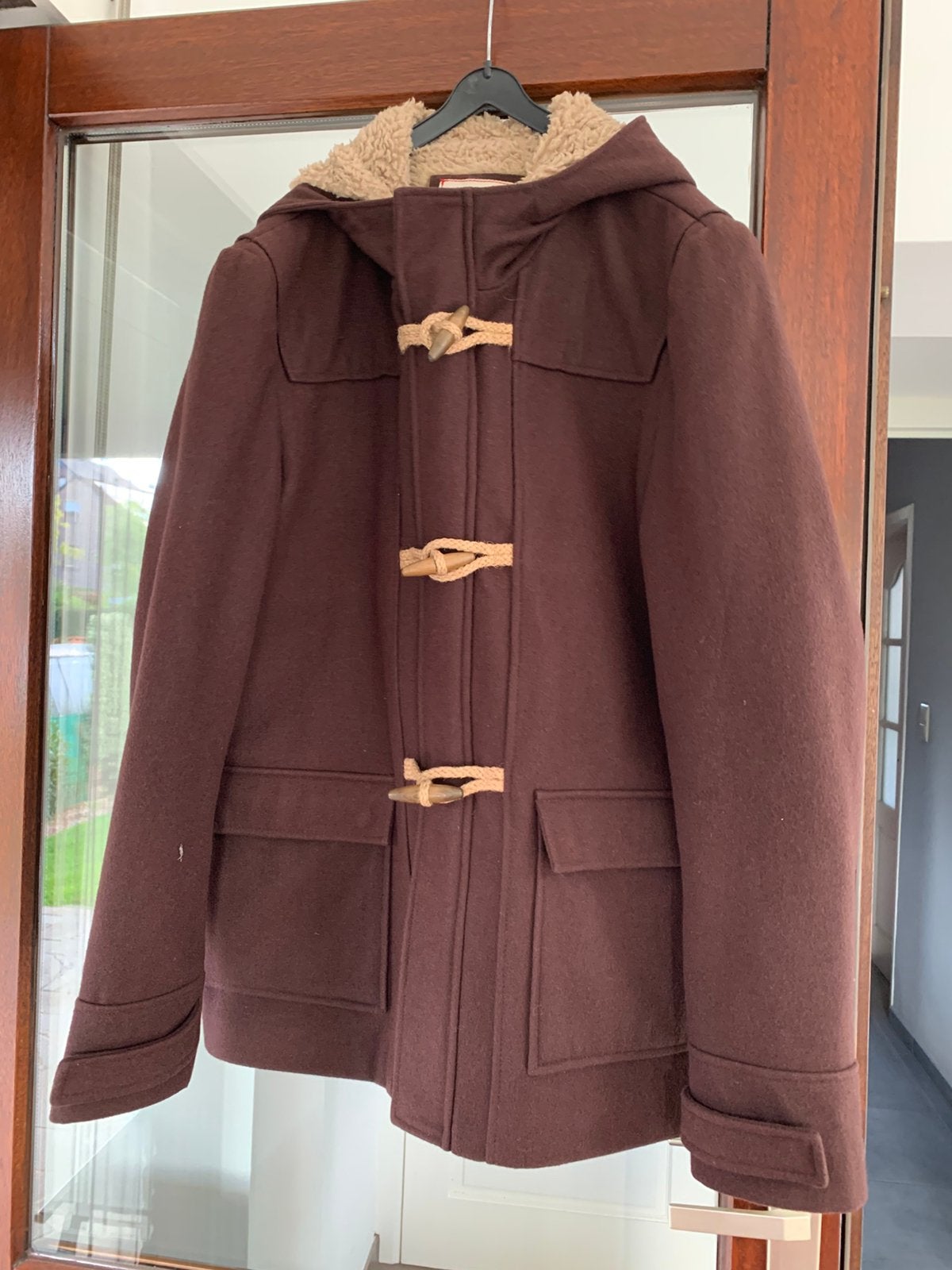 Wollen jas voor heren XL, Ophalen, Zo goed als nieuw, Maat 46/48 (XL) of groter, Bruin