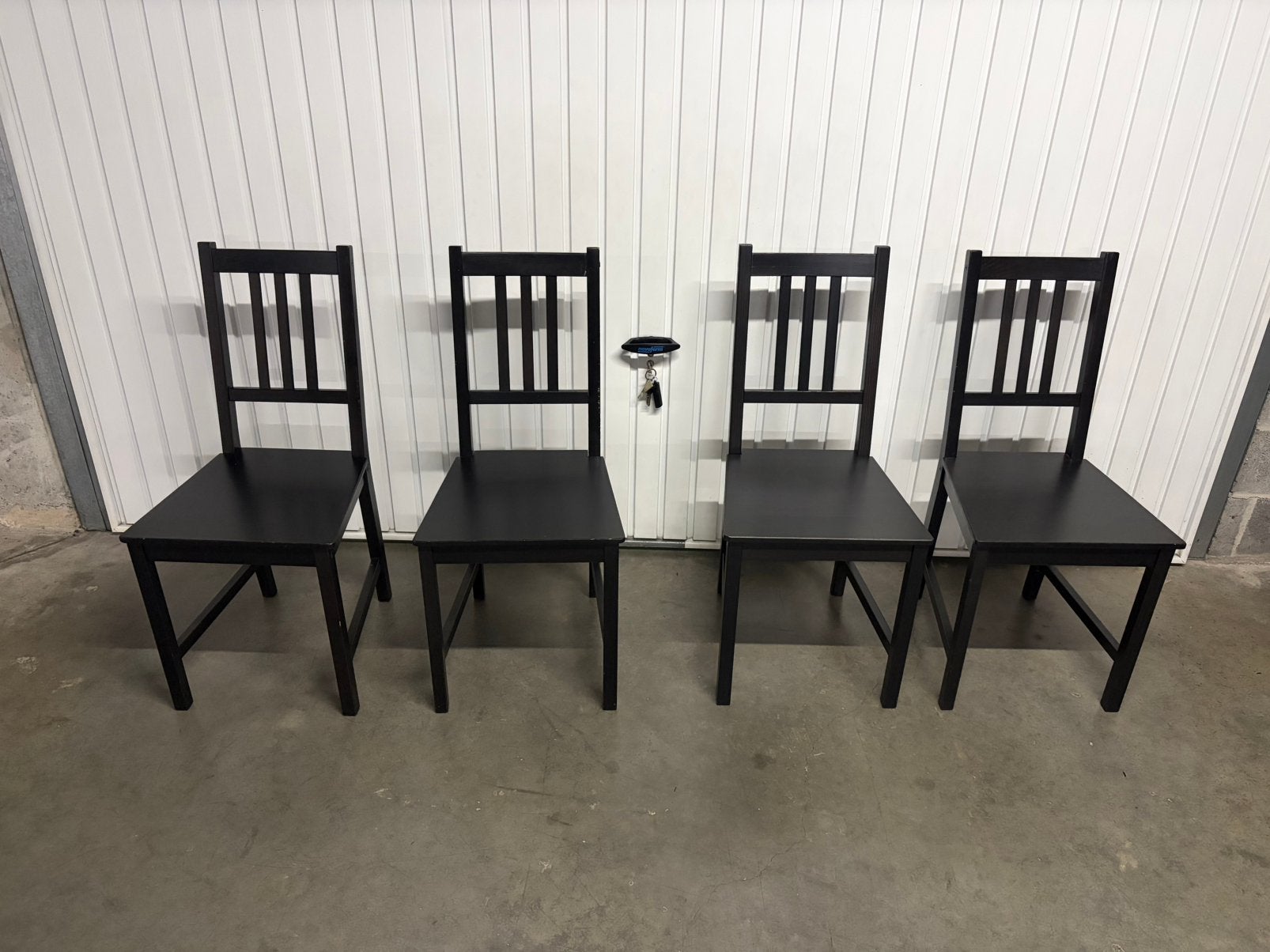 Vier IKEA stoelen, Ophalen, Gebruikt, Zwart, Vier