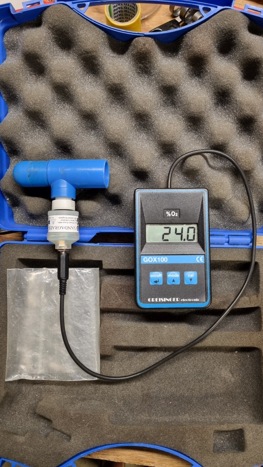 Gox100 zuurstof meter, Ophalen
