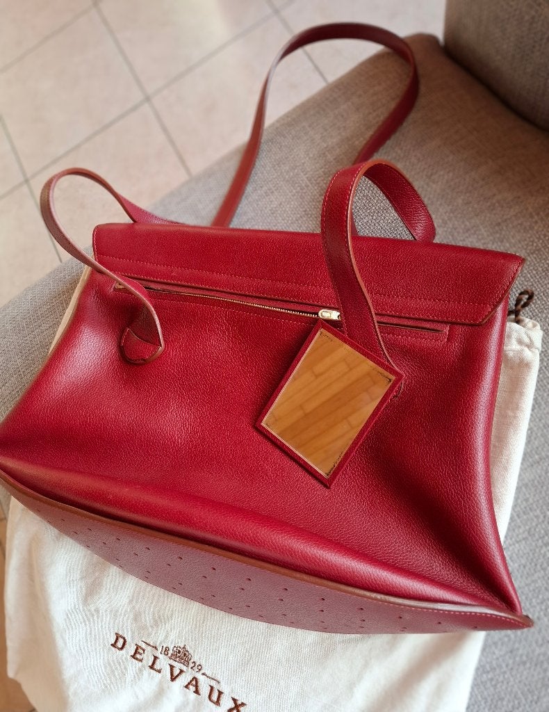 Delvaux handtas Pin collectie kleur Rosso, Handtassen en Accessoires, Ophalen, Zo goed als nieuw, Rood, Handtas