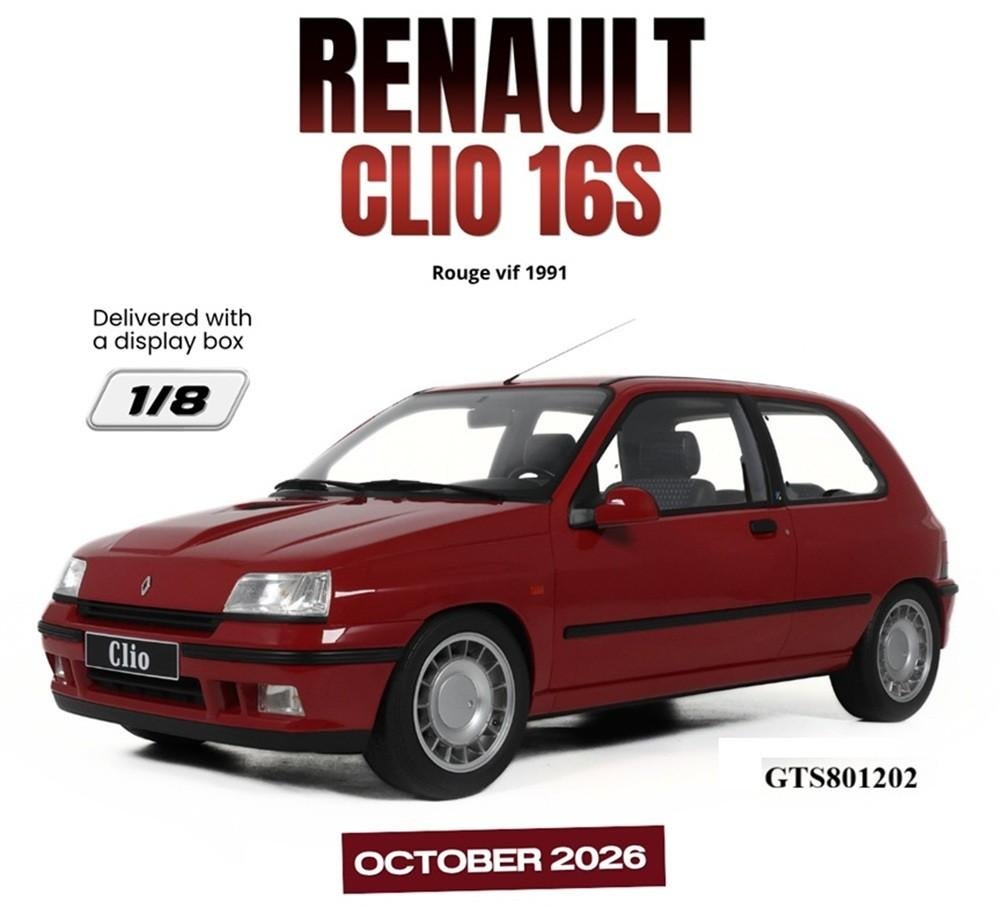 Renault Clio 16S  1/8 levering aan huis gratis, Ophalen of Verzenden, Nieuw, 1:5 t/m 1:8, Auto
