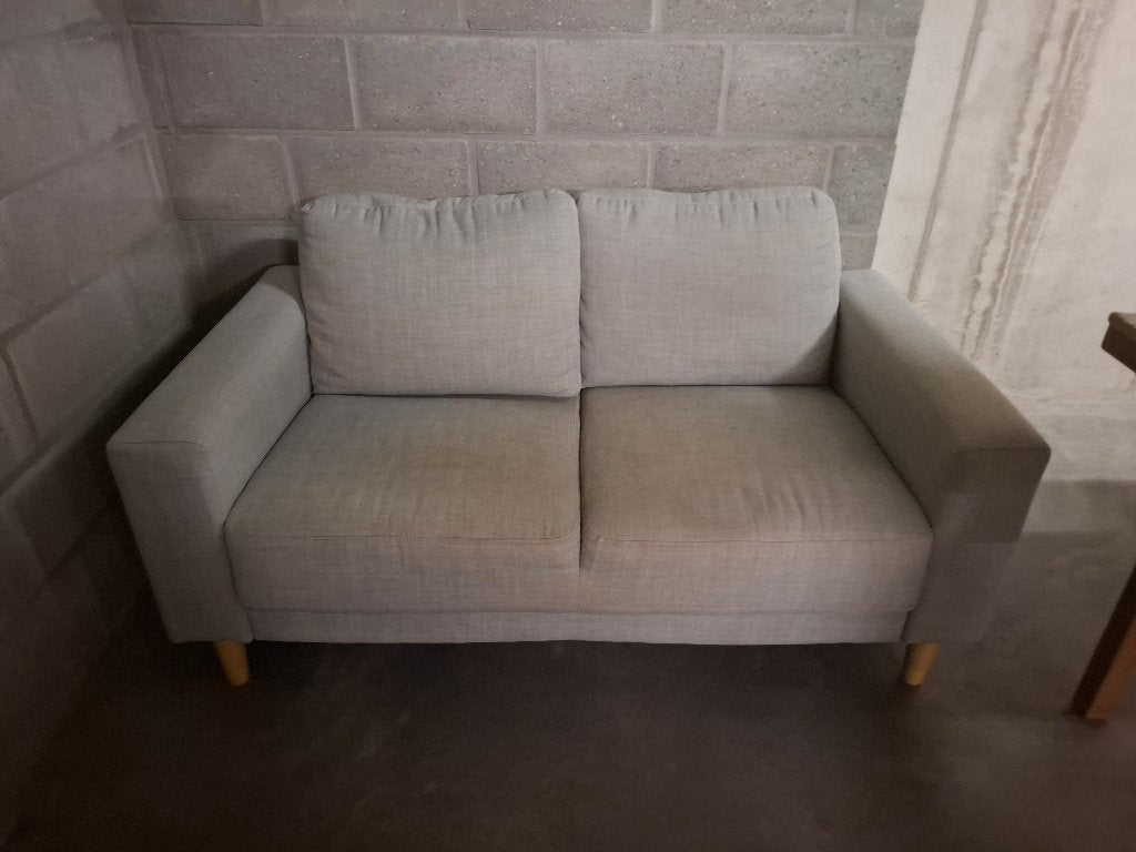2 persoonszetel grijs, Ophalen, Gebruikt, Tweepersoons, Minder dan 150 cm