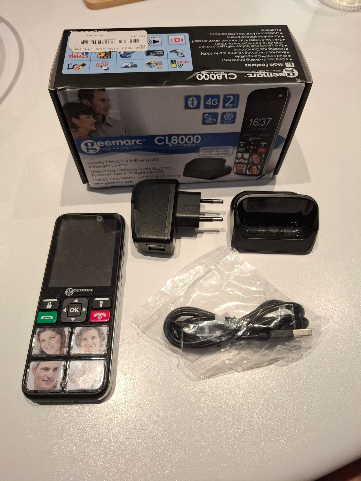Geemarc CL8000 Mobiele Foto GSM met SOS knop, Telecommunicatie, Ophalen of Verzenden, Zo goed als nieuw, 1 handset