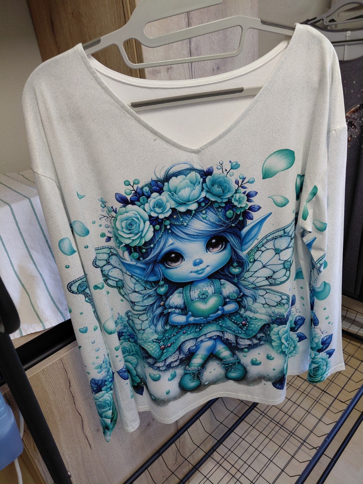 t´shirt lange mouw, Meerkleurig, Maat 42/44 (L), Ophalen of Verzenden, Zo goed als nieuw