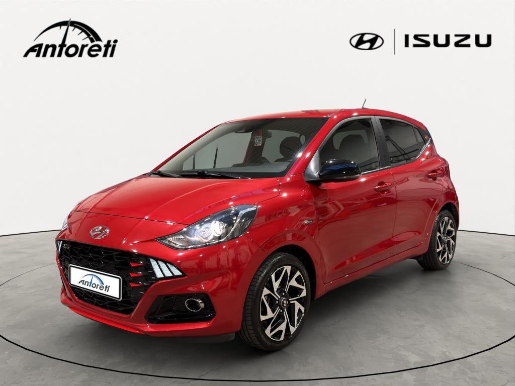 Hyundai  i10 1.0 T-GDi Sky N-Line, Auto's, Hyundai, Voorwielaandrijving, Stof, USB, Zwart