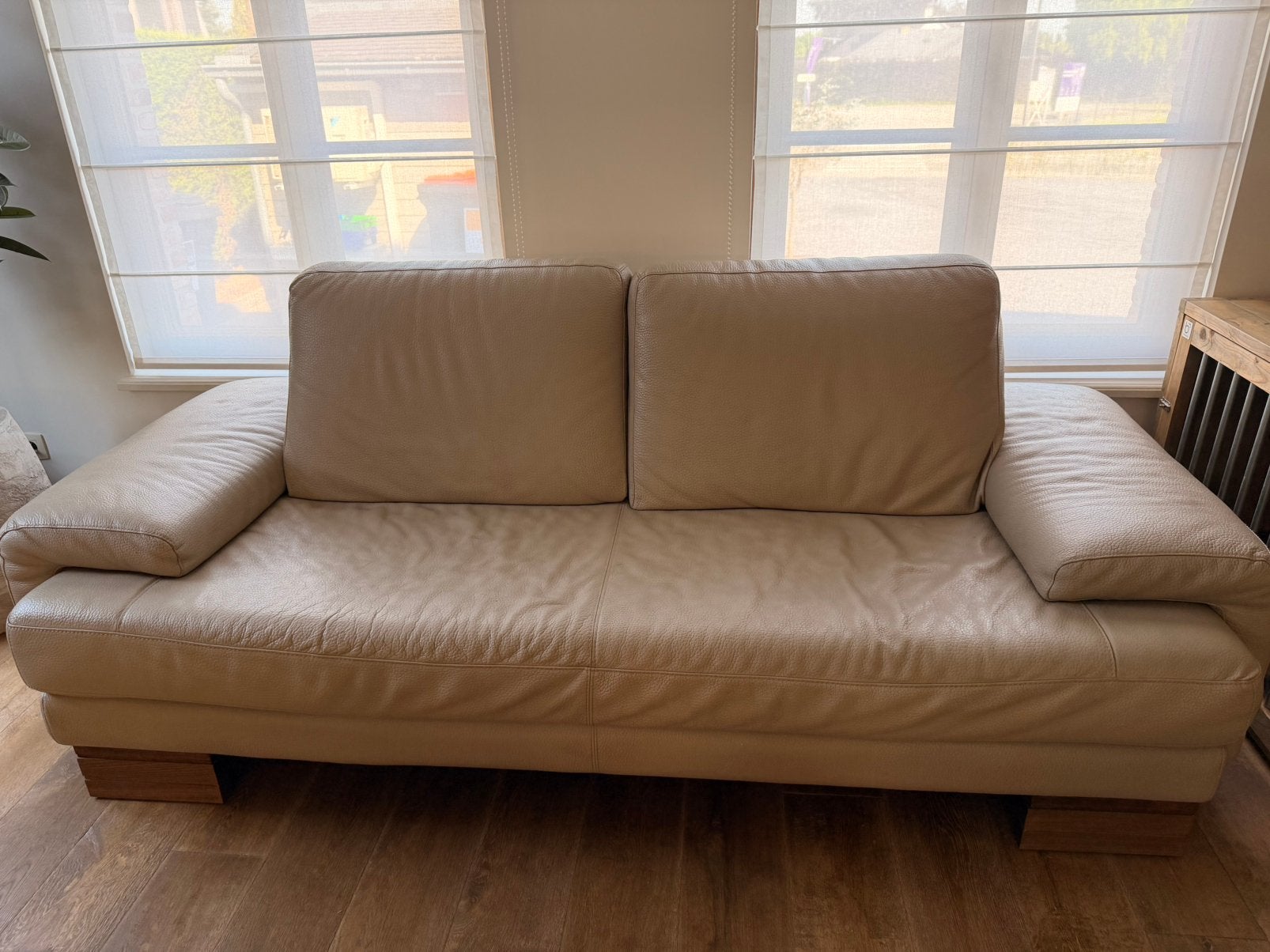 Leren salon, Huis en Inrichting, Ophalen, Gebruikt, Driepersoons, Leer