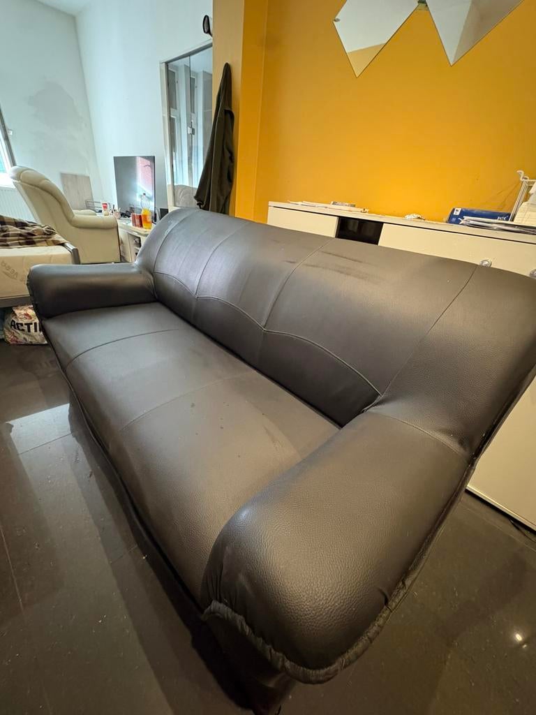 Canapé 3 places noir confortable – bon état, Ophalen of Verzenden, Zo goed als nieuw