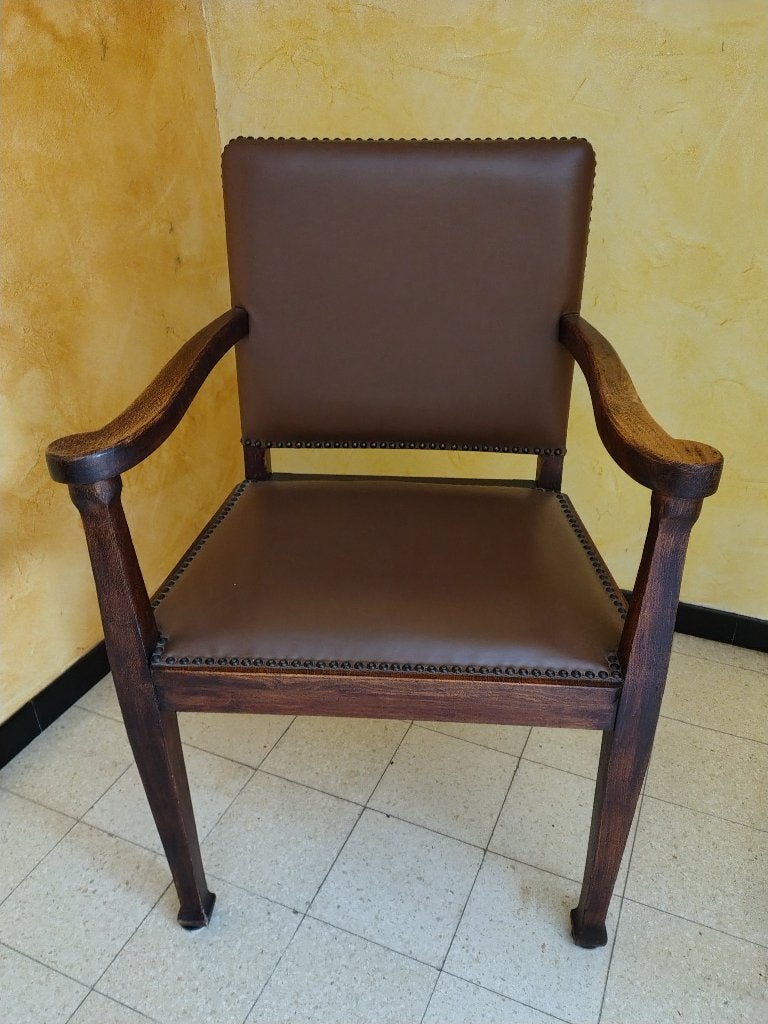 Fauteuil stoel leder, Moins de 75 cm, Enlèvement, Utilisé, 50 à 75 cm