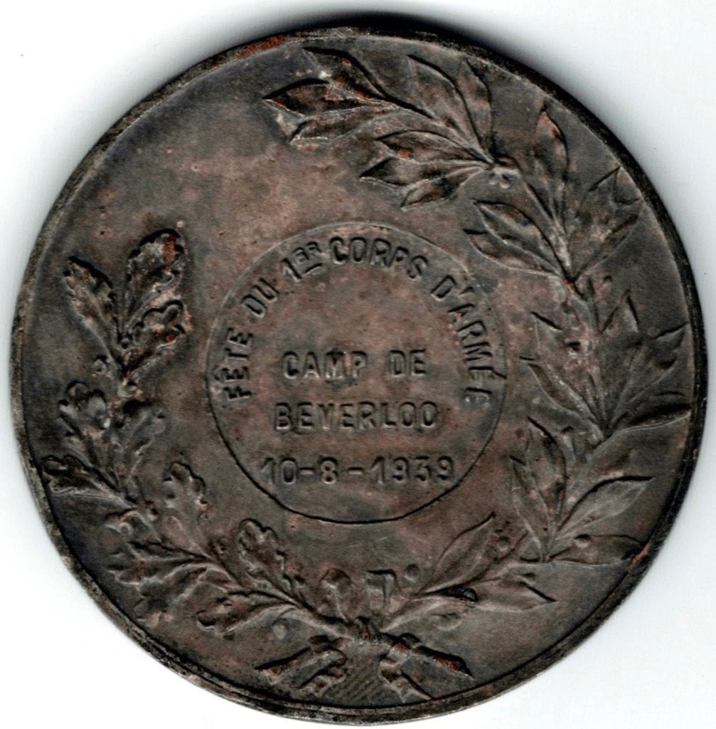 Médaille fête du 1er corps d'armée Camp de Beverlo 1939, Collections, Objets militaires | Général, Envoi, Armée de terre, Ruban, Médaille ou Ailes