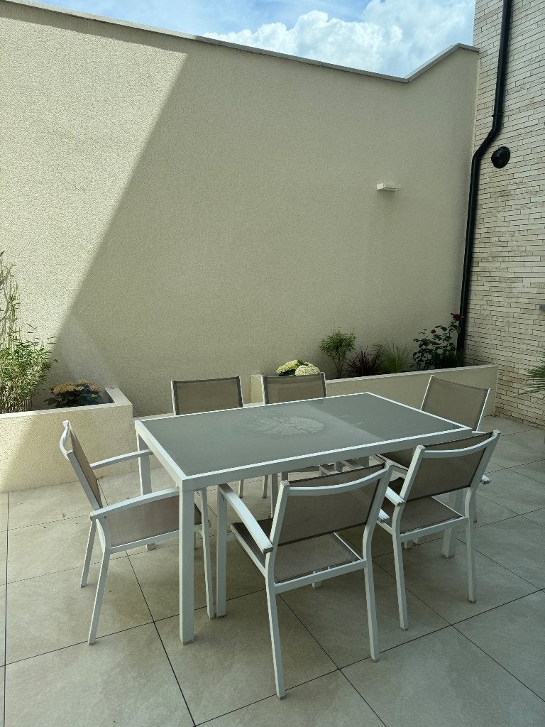 Moderne tuinset in goede staat, Ophalen, Aluminium, Tuinset