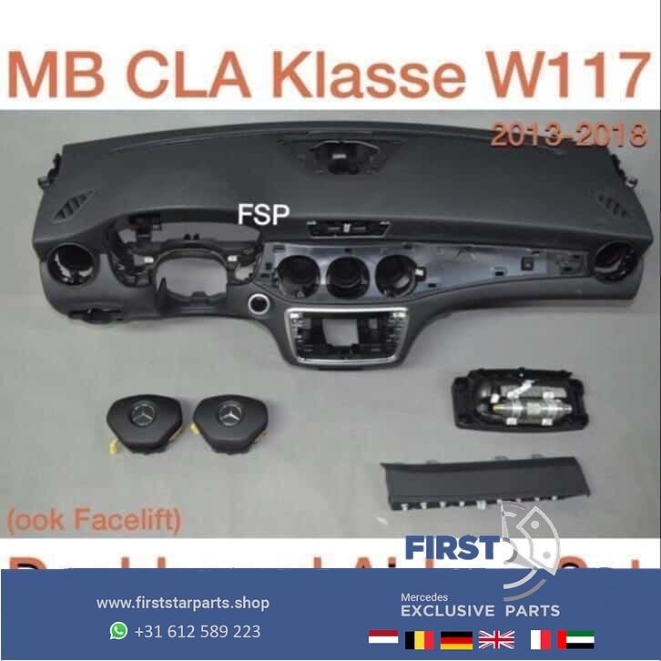 W117 CLA Dashboard + Airbags Mercedes 2013-2018 / Airbag set, Gebruikt, -, Ophalen of Verzenden, -