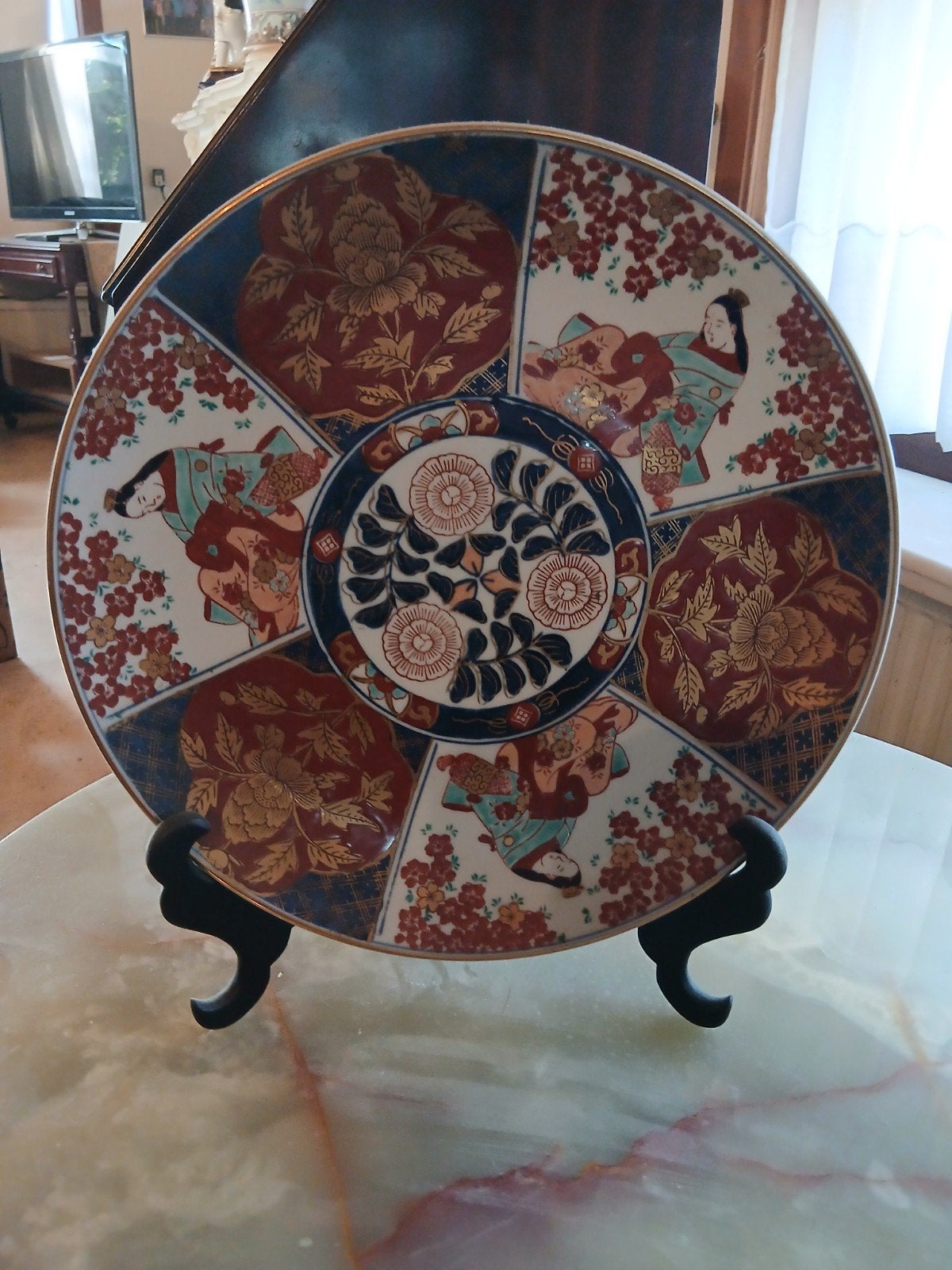 Prachtig Vintage Japans Imari Sierbord – Gold Imari (Handges, Antiek en Kunst, Ophalen