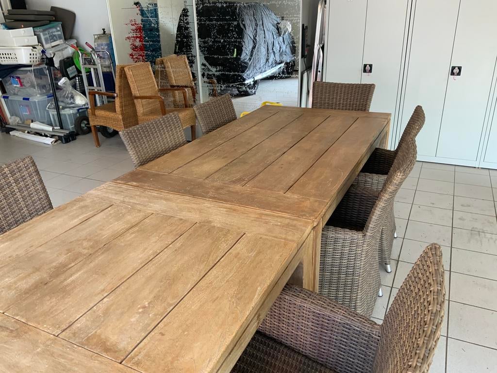 Tuintafel met stoelen, Ophalen, Gebruikt, Bijzettafel, 8 zitplaatsen