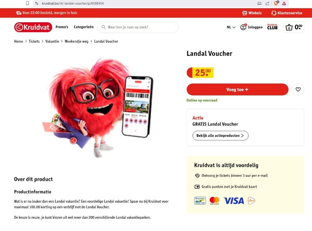 Landal korting voucher, Tickets & Billets, Réductions & Chèques cadeaux