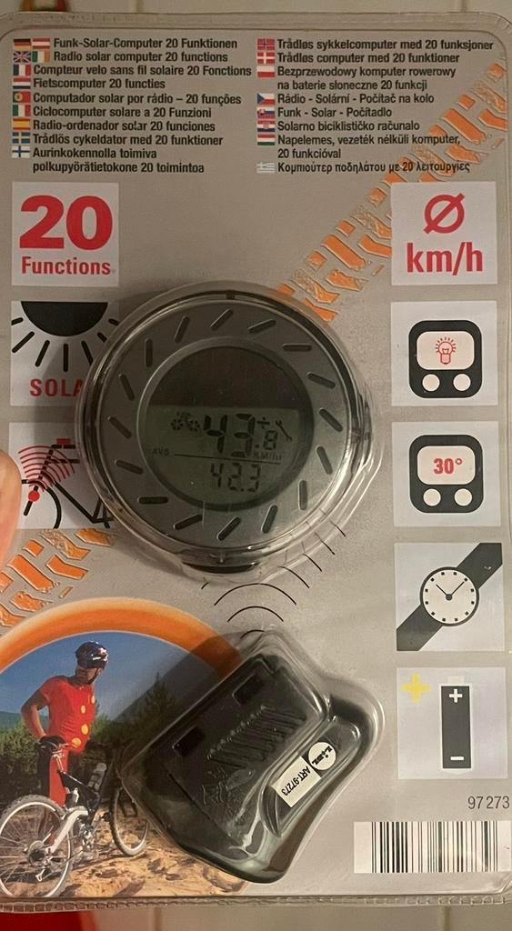 Fietscomputer 20 functies op zonne energie, Computers en Software, Ophalen of Verzenden, Nieuw
