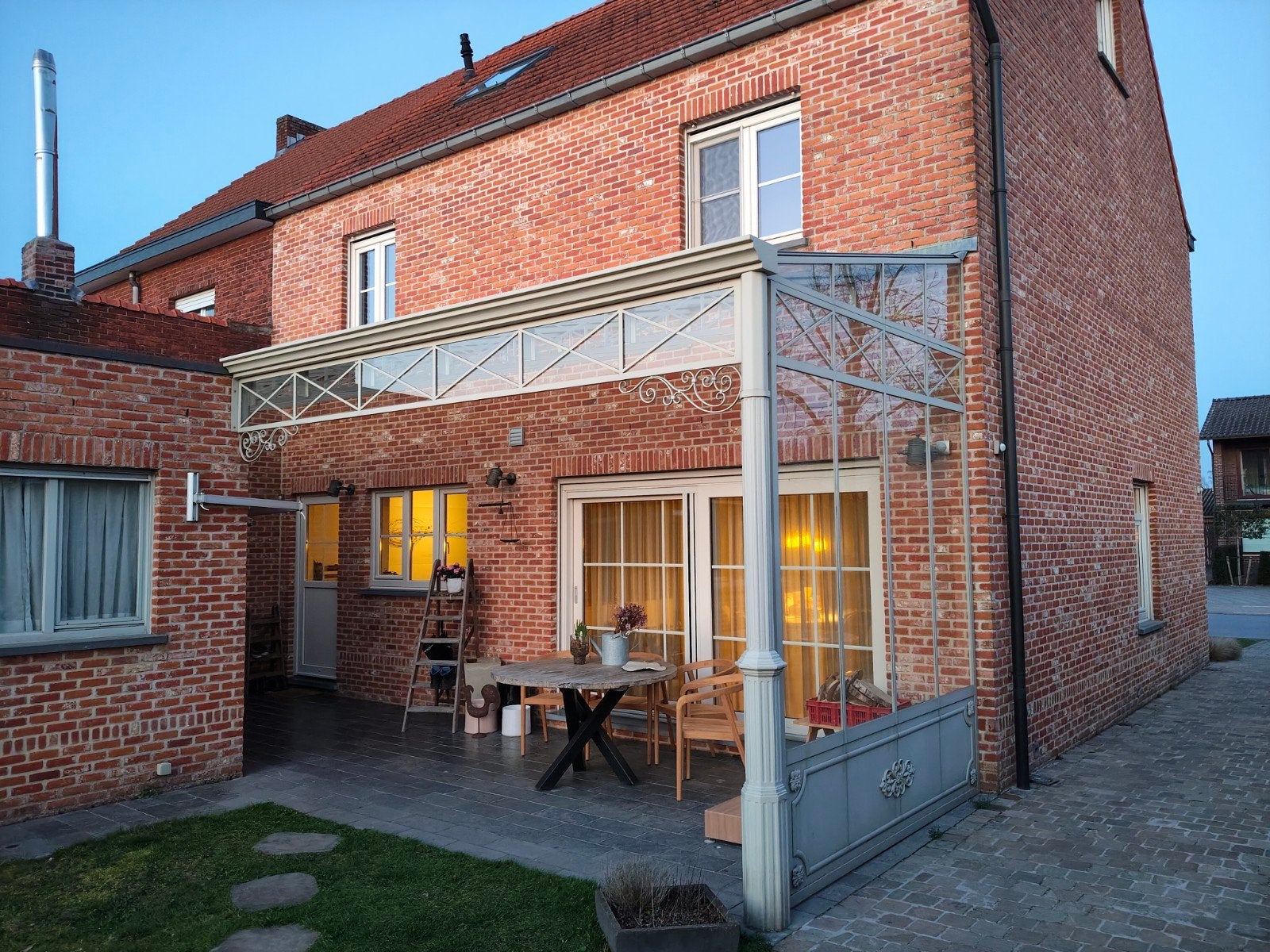 Stalen half open veranda, Ophalen, Veranda