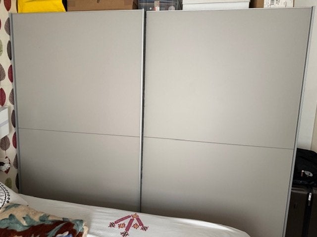 LIT +GARDE ROBE, Gris, Tissu, 210 cm, Enlèvement