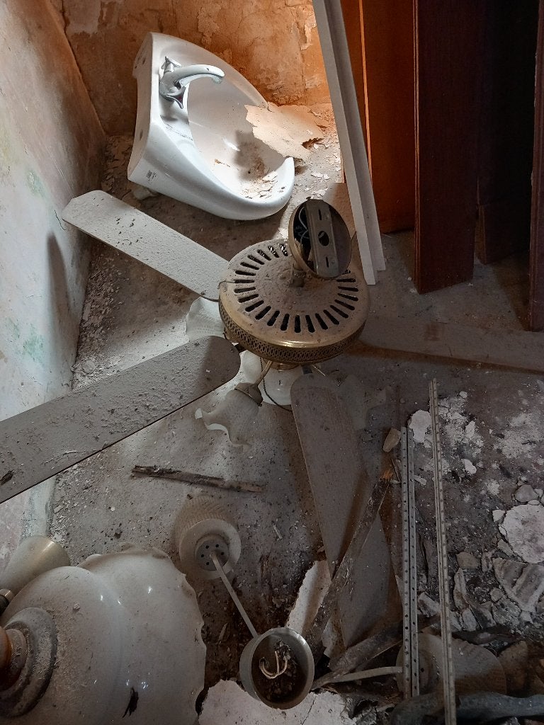 lustre avec ventilateur, Maison & Meubles, Lampes | Lustres, Enlèvement, Utilisé, Bois, E27 (grand)