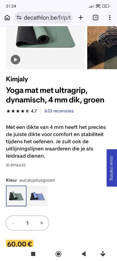 KIMJALY yogamat, Ophalen
