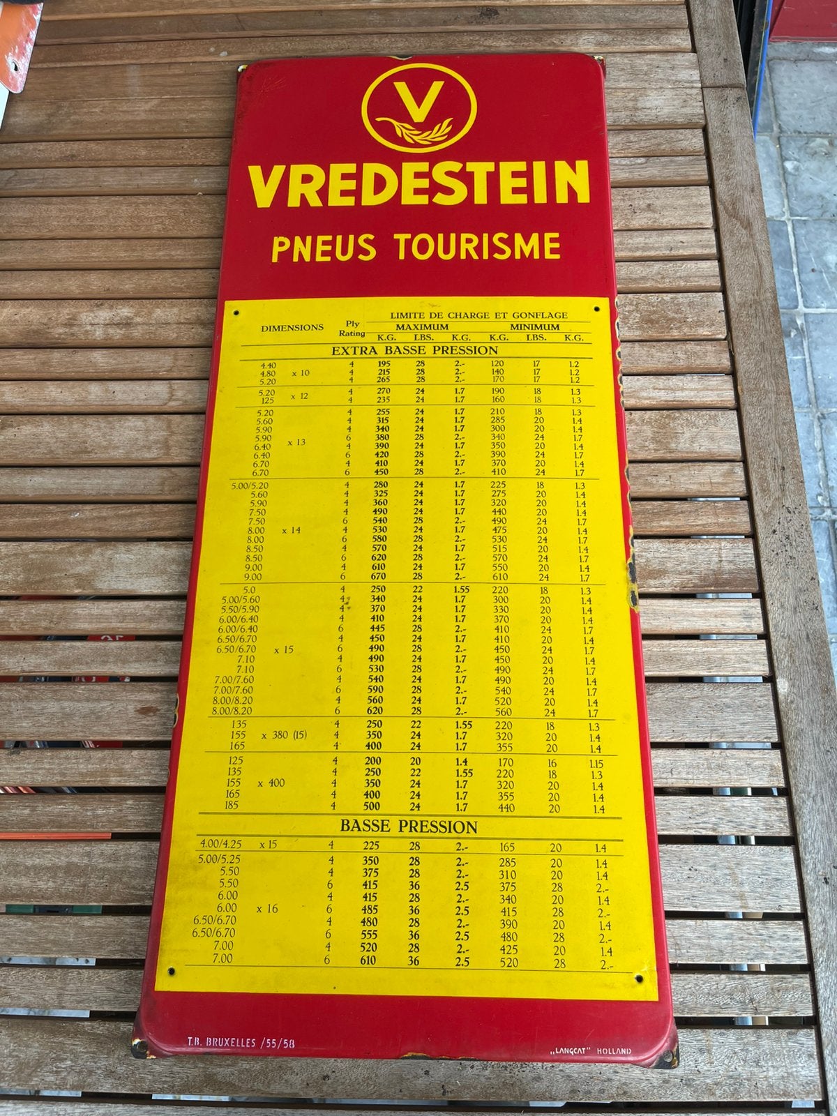 Emaille plaat Vredestein, Verzamelen, Ophalen, Gebruikt, Reclamebord