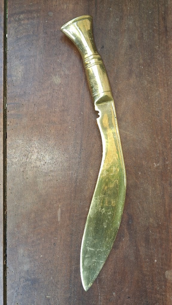Grande dague Kukri en cuivre (2), Enlèvement ou Envoi, Armée de terre, Couteau ou Poignard