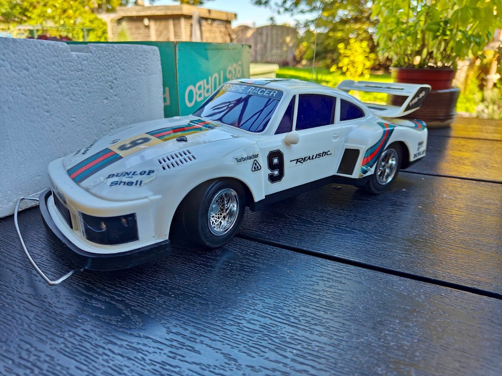 Porsche 935 Turbo Tandy radiocommandée d'époque, Autres échelles, Enlèvement ou Envoi, Voiture on road, Utilisé