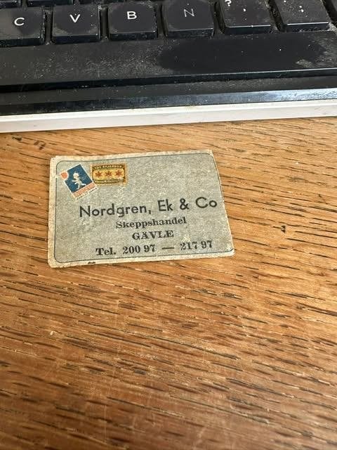 étiquet boîte allumettes Nordgren Ek & Co Gavle skeppshandel, Boîtes ou marques d'allumettes, Nordrgren, Utilisé, Info@nordgrenskp.hn