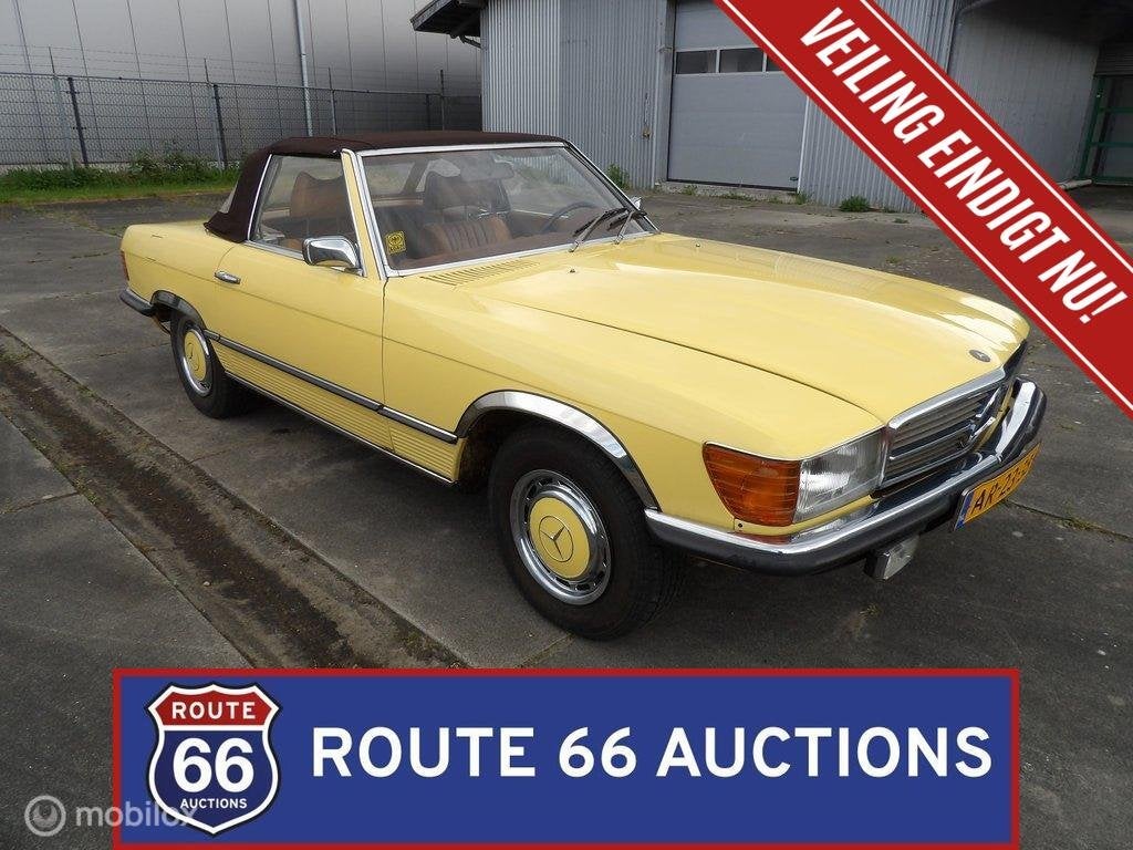 Mercedes-Benz 350 SL | 1972 | Route 66 Auctions, Auto's, Zwart, Mercedes-Benz, Bedrijf, Handgeschakeld