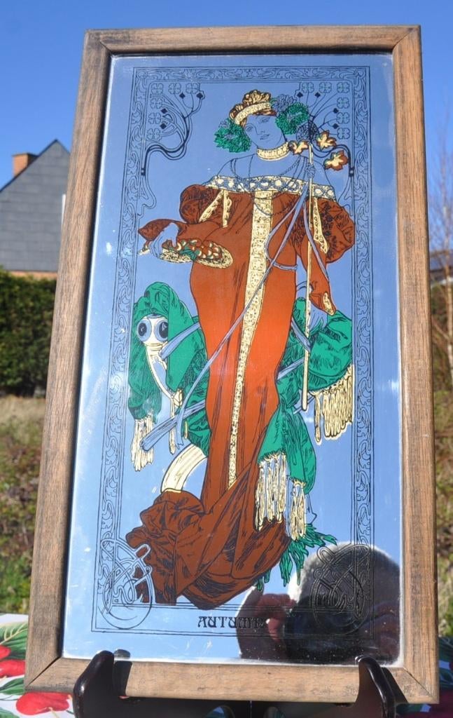cadre miroir décor style art deco autumn, Enlèvement ou Envoi, Comme neuf, Autres matériaux