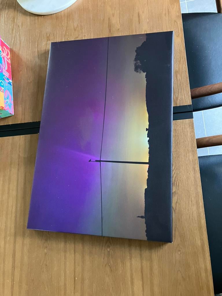 Canvas noorderlicht Leefdaal 60x40cm, Ophalen, Zo goed als nieuw, 50 tot 75 cm, Minder dan 100 cm