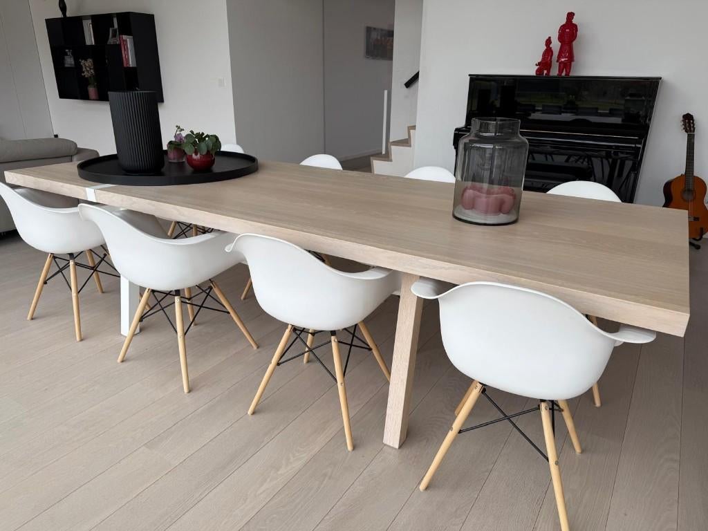 Massief houten tafel, Huis en Inrichting, Ophalen, 100 tot 150 cm, Eikenhout, 200 cm of meer