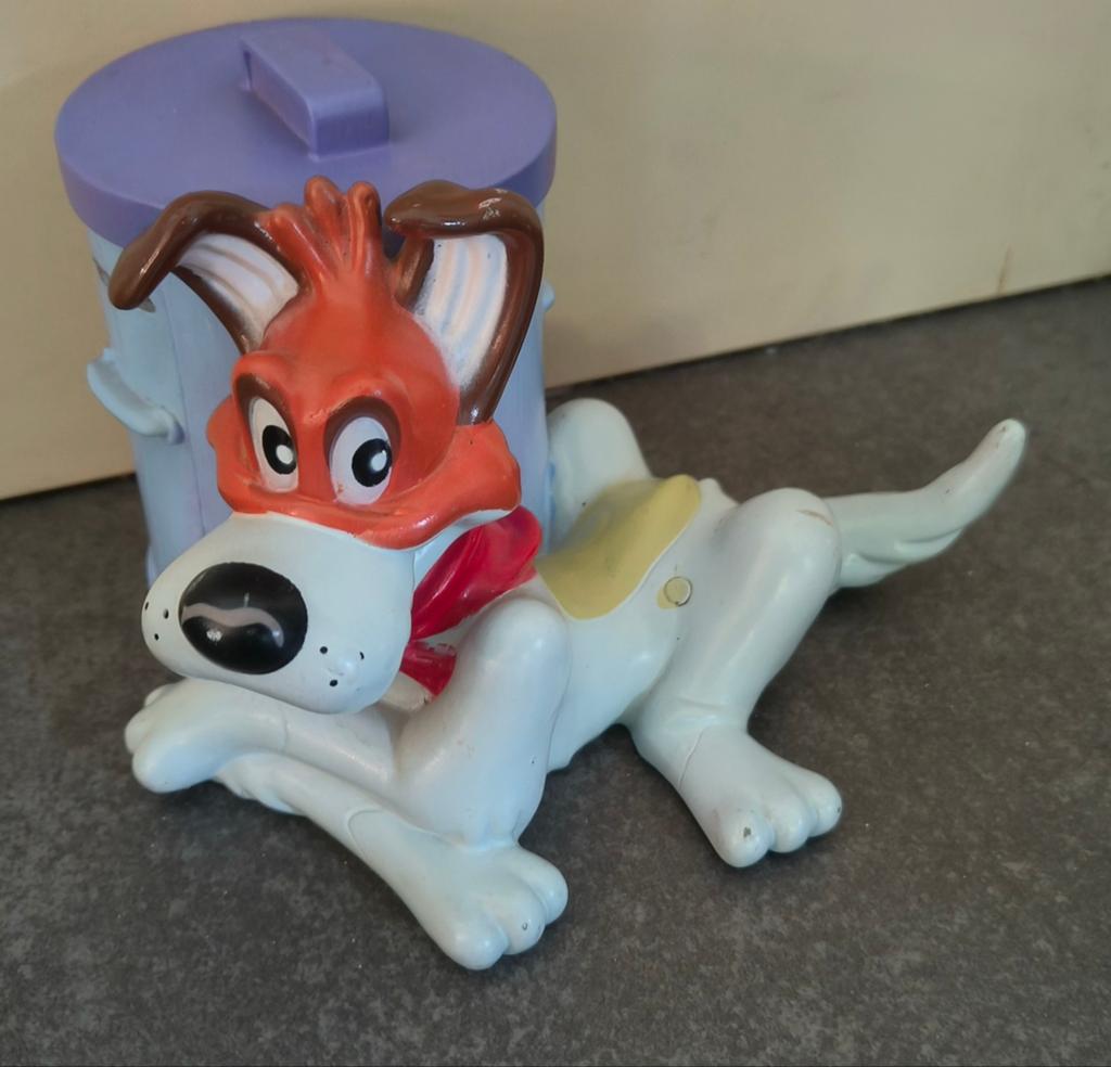 Spaarpot retro vintage Disney Oliver & co., Ophalen of Verzenden, Zo goed als nieuw, Kunststof, Strip- of Tekenfilmfiguur