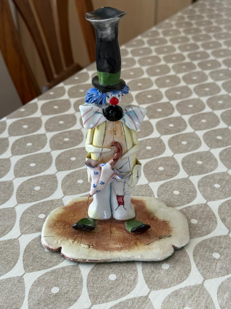 Handgemaakt vintage Italiaans keramieken clown beeldje, Enlèvement, Comme neuf, Autres types