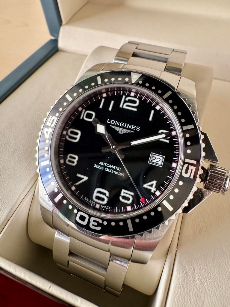 Longines HydroConquest Automatic 300 M Diver Full Set, Handtassen en Accessoires, Ophalen of Verzenden