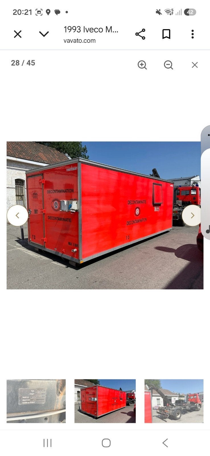 récipient de décontamination, Enlèvement